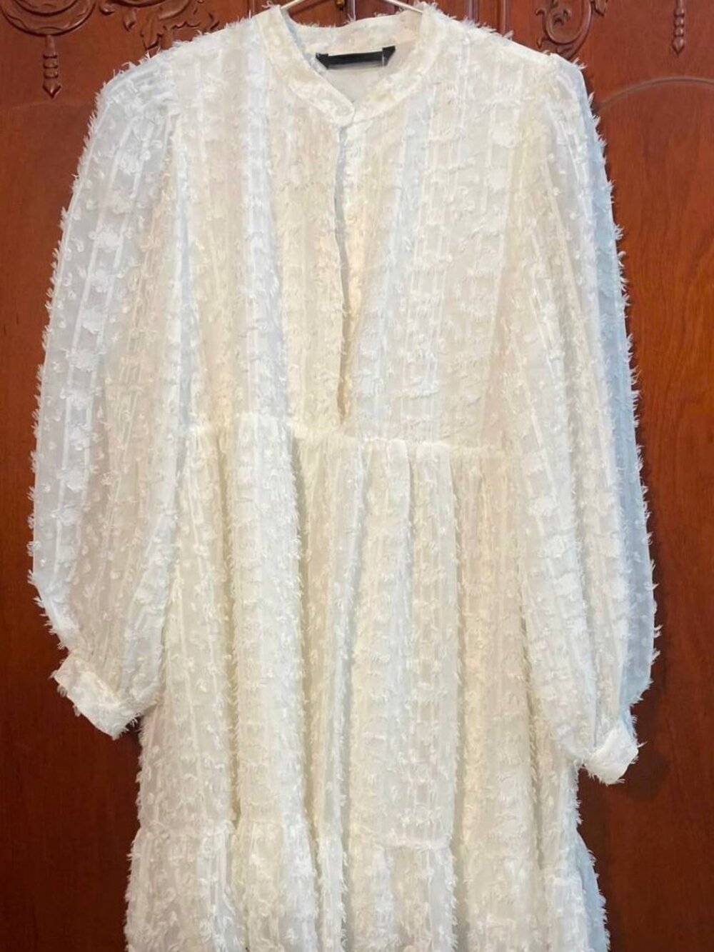 White Long Sleeve Mini Dress